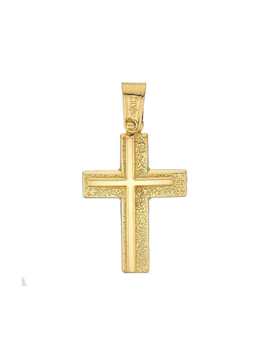 9 Karat Gold doppeltes Goldkreuz ST24855F