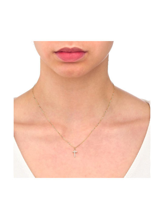 Cross-shaped gold necklace KLAR377 14 Carat gold