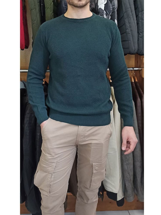 Double Men's Long Sleeve Sweater Green