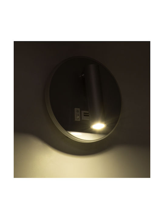 GloboStar Jersey Μονό LED Φυσικό Λευκό Σποτ σε Ασημί Χρώμα