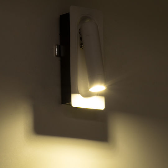 GloboStar Manhattan Modern Lamp Wall with Integrated LED and Natural White Light 7x17cm
