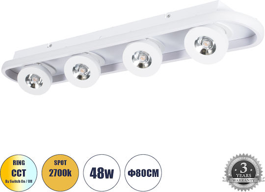 GloboStar Nespo LED Spot with 4 Lights in White Color