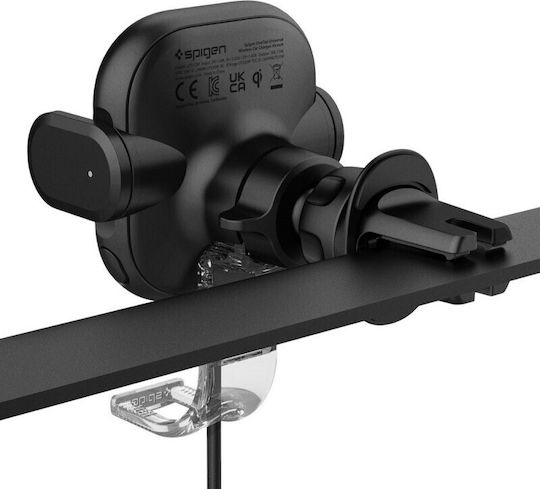 Spigen UTS12W Onetap Car Mobile Mount with Adjustable Hooks and Wireless Charging Black
