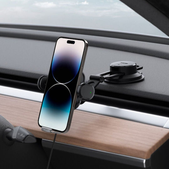 Spigen UTS35W Onetap Car Mobile Mount with Adjustable Hooks and Wireless Charging Black