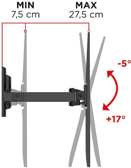Meliconi Flatstyle FR400 070-0613 Wall TV Mount with Arm up to 65" and 35kg
