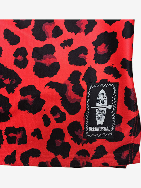 Bee. Unusual. Wild Bee Beach Poncho Made of Red Microfibers