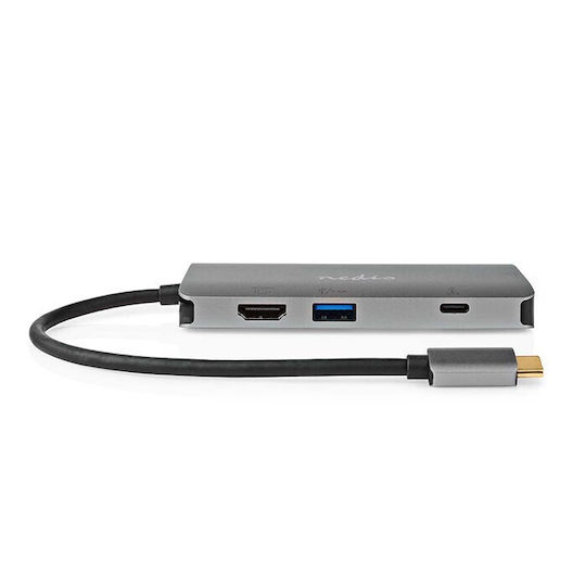 Nedis USB-C Docking Station mit HDMI 4K PD Ethernet Silber (CCBW64240AT02)