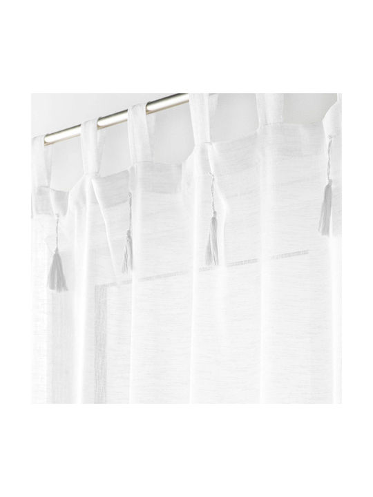 Douceur d'Intérieur Curtain with Tab Top L-C Dalila White 140x240cm