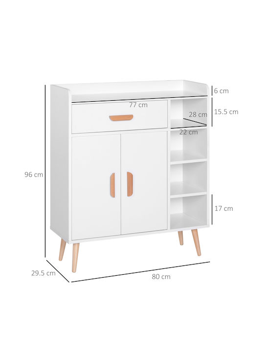 Επιδαπέδιο Ντουλάπι 80x29.5x96cm Λευκό