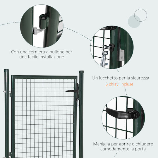 HomCom Metallic Garden Gate 97cm x 1.5m