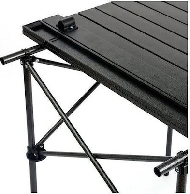 Τραπέζι Αλουμινίου για Camping Πτυσσόμενο 50x50cm Μαύρο