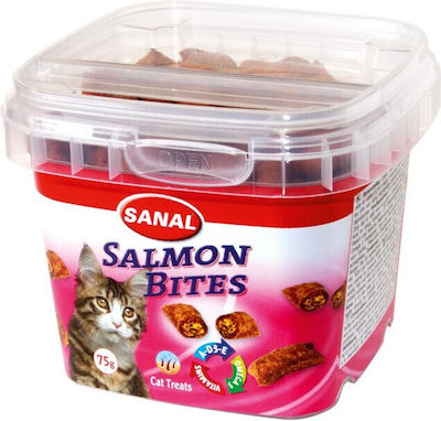 Sanal Salmon Bites Snack-Leckereien mit Lachs für Erwachsene Katzen 75gr 54971