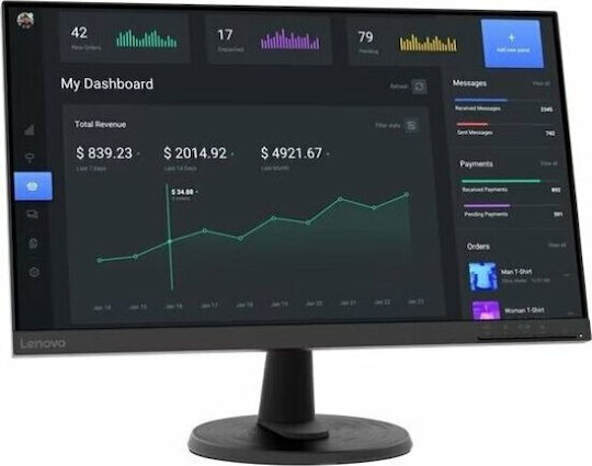 Lenovo D24-45 VA Monitor 23.8" FHD 1920x1080 με Χρόνο Απόκρισης 7ms GTG