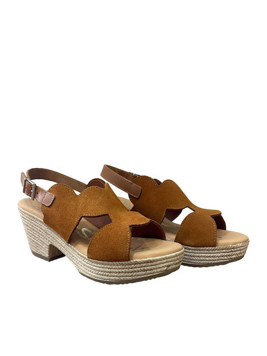 Suede Sandals Tabac Brown