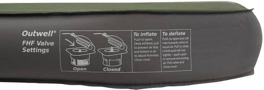 Outwell Dreamhaven Single Self-Inflating Single Camping Sleeping Mat 200x70cm Thickness 10cm in Green color