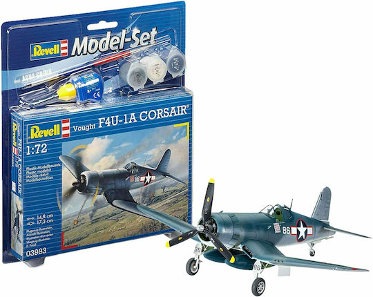 Revell Complete Plane Model F4U-1D Corsair Static Airplane Model 1:72 with Glue and Colours 32.1x38.8cm 68pcs