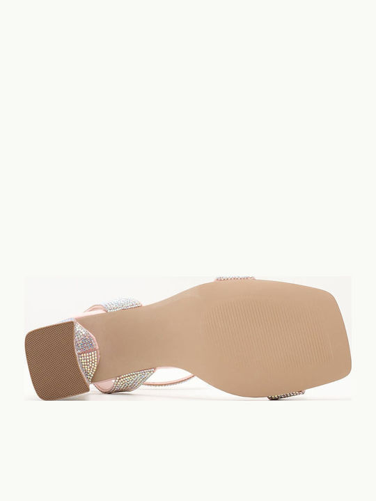 Sandalen mit Strass Rosa