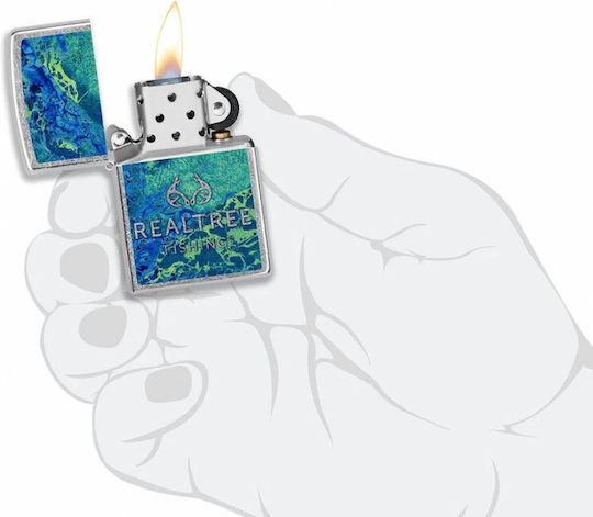 Zippo Realtree Wav3 Windproof Flame Lighter in Blue Color