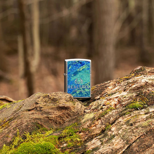 Zippo Realtree Wav3 Windproof Flame Lighter in Blue Color