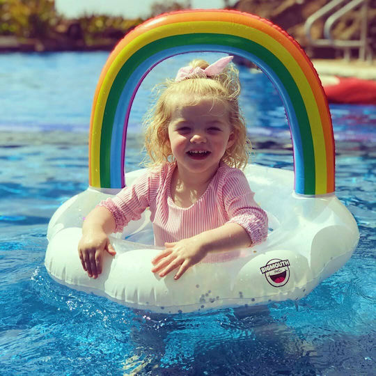 Bigmouth Βρεφικό Σωσίβιο Swimtrainer με Μήκος 66εκ. για 1-3 Ετών Λευκό Ουράνιο Τόξο