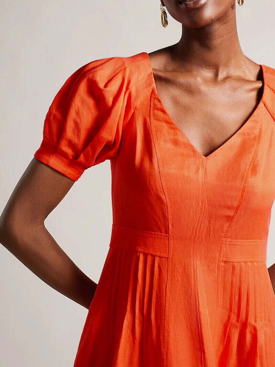 268436 Summer Midi Dress Orange