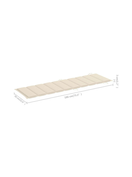 Ξαπλώστρα Ξύλινη με Μαξιλάρι Γκρι 190x60x51εκ.