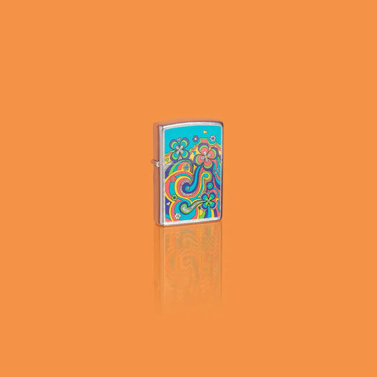 Zippo Flower Power Αντιανεμικός Αναπτήρας Φλόγας Πολύχρωμος