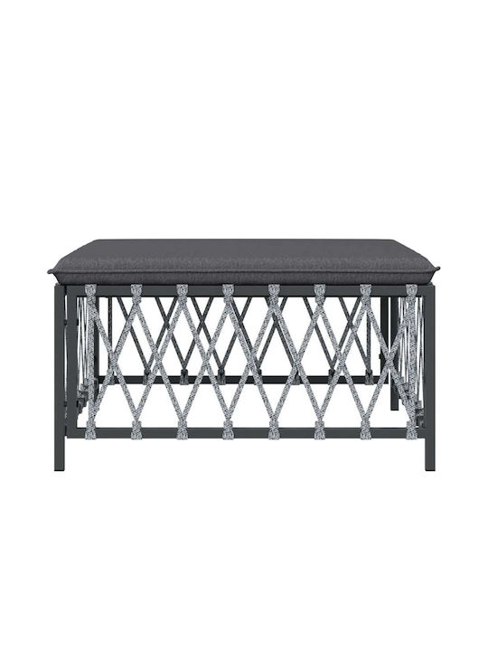 Metallischer Gartenhocker Würfel Außeneinsatz mit Grauem Kissen 70x70x34cm