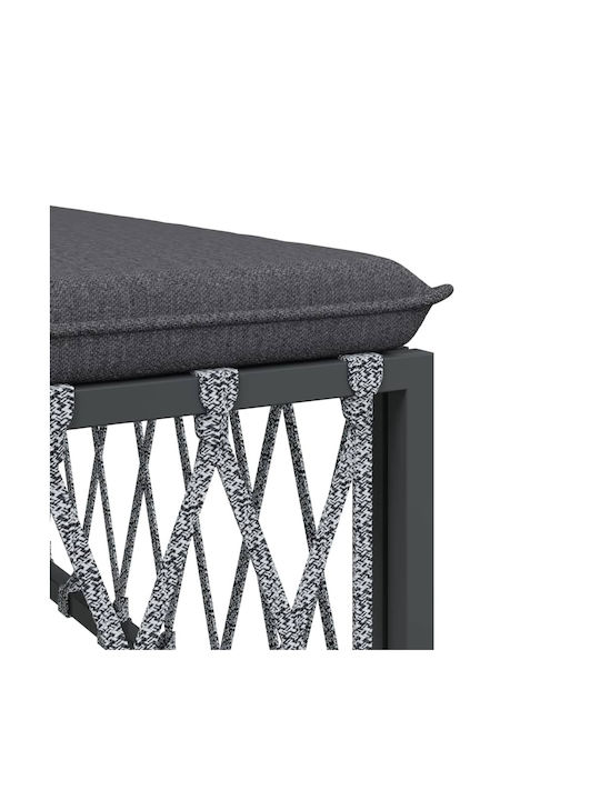 Metallischer Gartenhocker Würfel Außeneinsatz mit Grauem Kissen 70x70x34cm