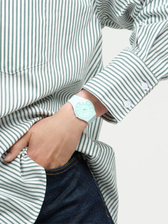 Swatch Swatch Women's Watch with Turquoise Rubber Strap