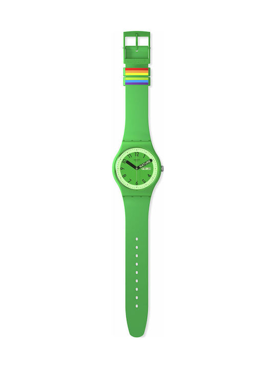 Swatch Swatch Women's Watch with Green Rubber Strap