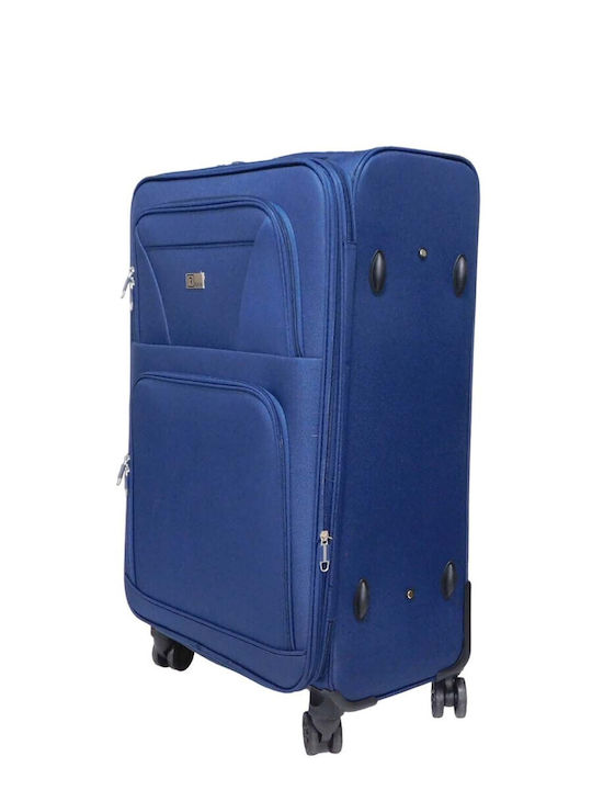 Rain Großer Reisekoffer Weichschalen Blau mit 4 Räder Höhe 77cm