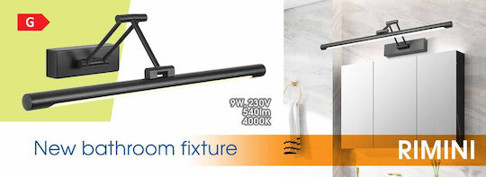 Vivalux Rimini Modern Lamp Wall with Integrated LED and Natural White Light Black 15x32x5cm