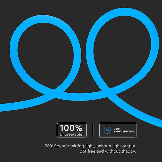 V-TAC LED Strip 24V Blue Light 10m Neon Flex