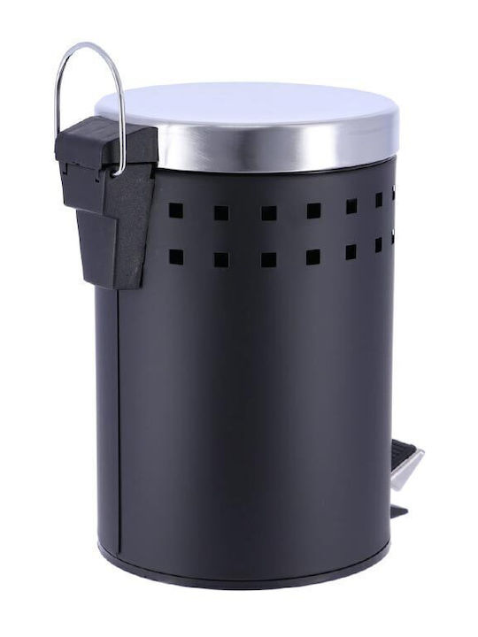 Metallisch Badezimmer Mülleimer 3Es Schwarz