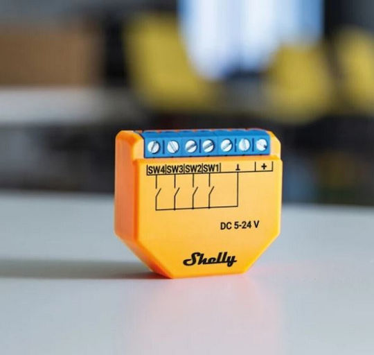 Shelly Plus i4 DC Smart Switch Dimmer 4 Καναλιών Wi-Fi, Bluetooth & RF