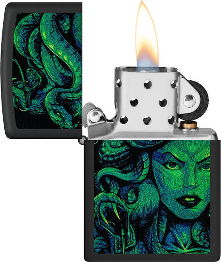 Zippo Medusa Design Windproof Flame Lighter in Green Color