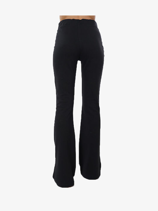 Freddy Hohe Taille Damen-Sweatpants Ausgestellt Schwarz