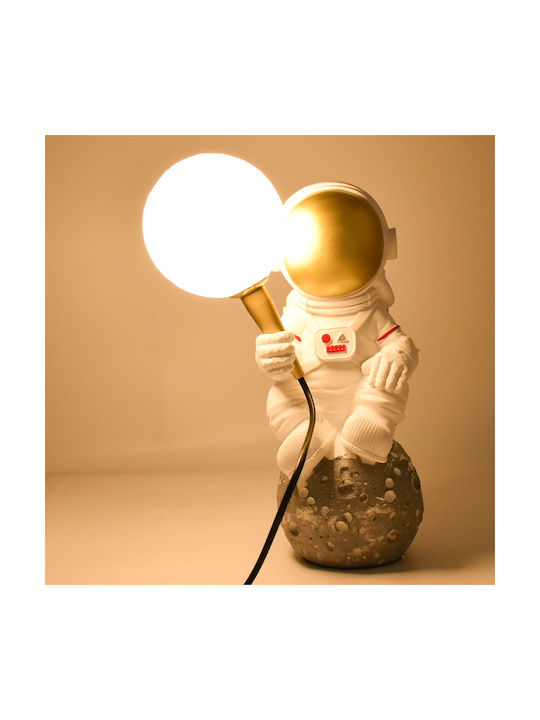 Decorative Lamp Astronaut with Socket for Bulb G9 White