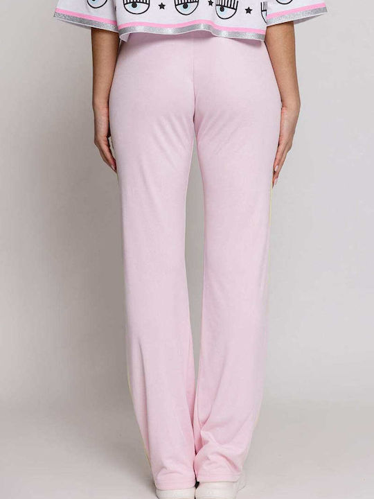 Chiara Ferragni Hohe Taille Damen-Sweatpants Rosa