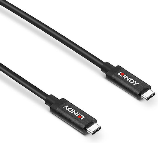 Lindy USB 3.2 Video Cable USB-C male - USB-C PD Μαύρο 5m 43308