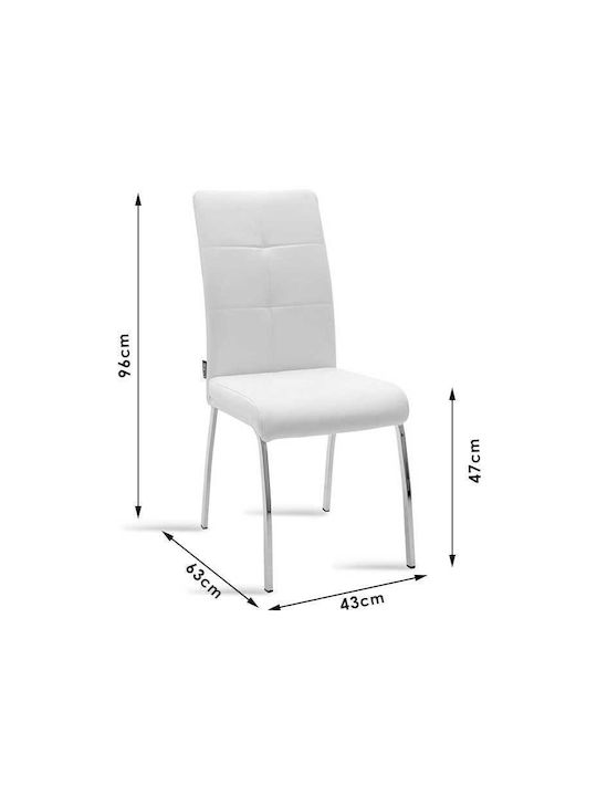 Ariadne Dining Room Artificial Leather Chair Black 43x63x96cm
