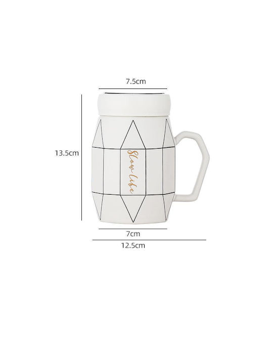 Go Clever Nordic Style Ceramic Cup White 550ml