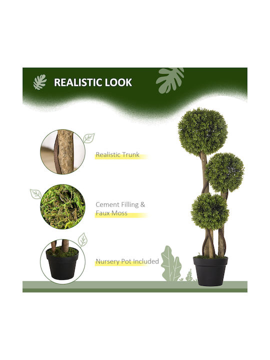 Artificial Outdoor Tree Buxus (Common box) Green 90cm HomCom