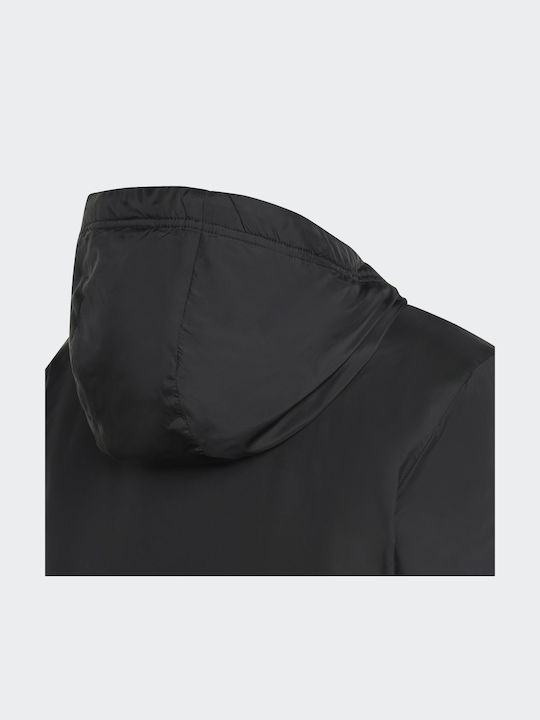 Entrada 22 Stadium Kids Sports Long Jacket with Lining and Hood Black