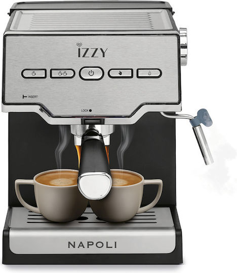 Izzy Napoli IZ-6011 Automatic Espresso Machine 1000W Pressure 20bar Silver