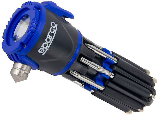 Sparco Σφυρί Εκτάκτου Ανάγκης Αυτοκινήτου με Κόπτη Ζώνης Μπλε