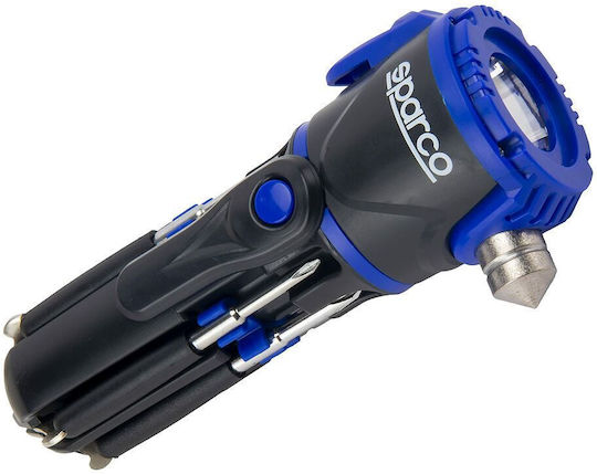 Sparco Σφυρί Εκτάκτου Ανάγκης Αυτοκινήτου με Κόπτη Ζώνης Μπλε