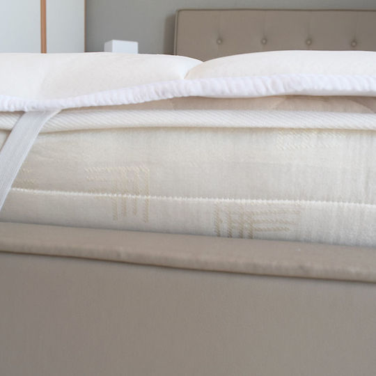 FiberTex Mattress Topper Aloe Vera King Size Cotton made Infused with Aloe & Elastic Straps 180x200cm