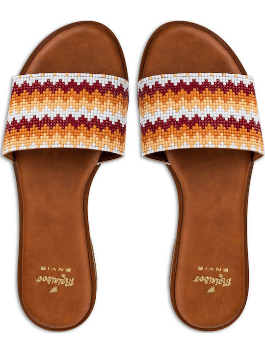 Women's Flat Sandals in Brown Color